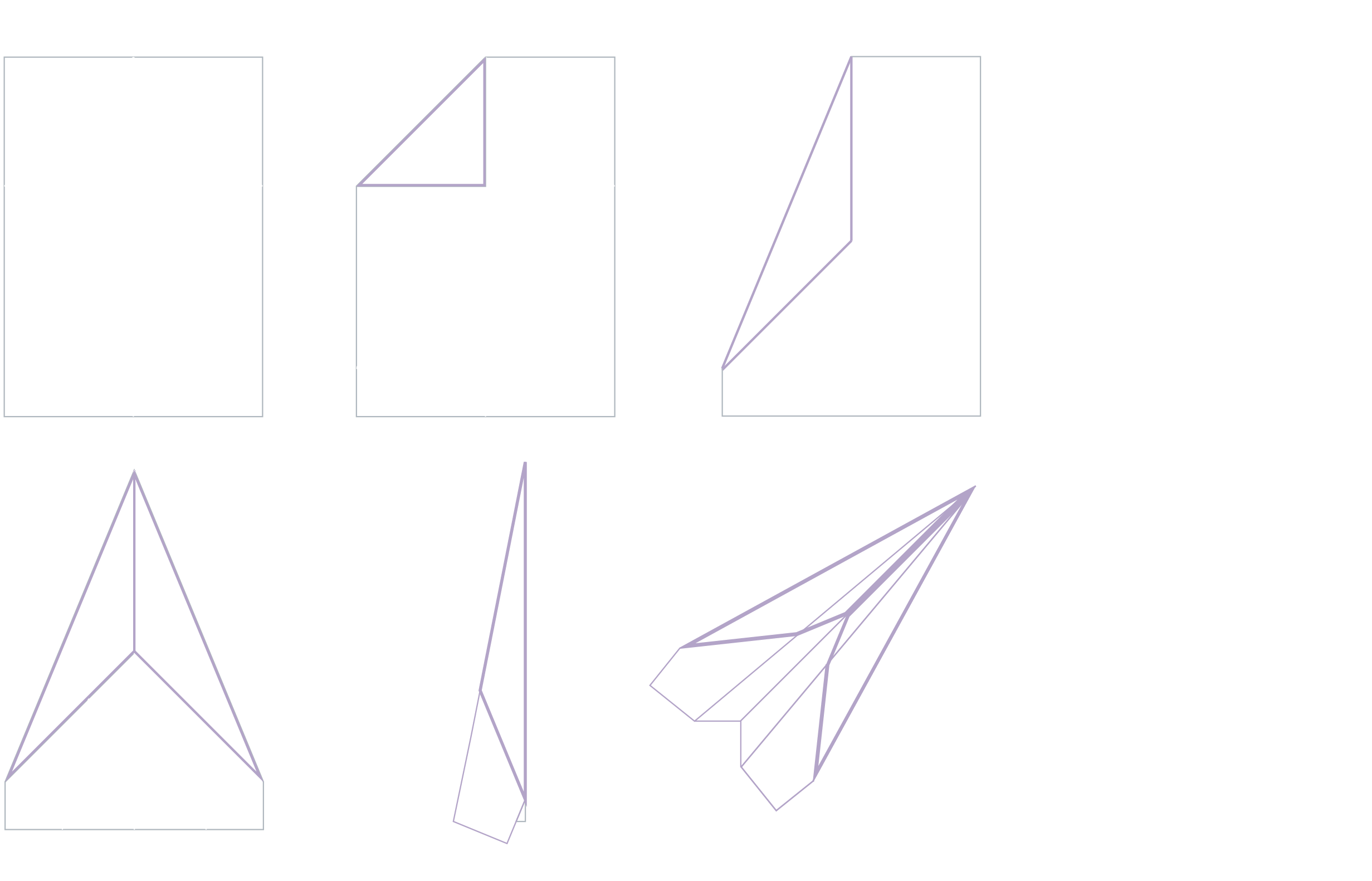 Research and Strategy Image with line drawings on how to build a paper airplane